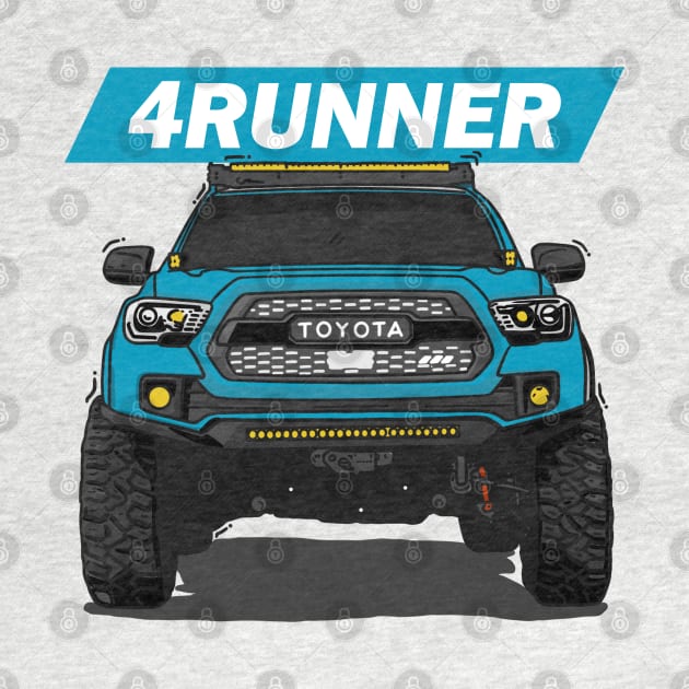 4Runner Toyota Front View - Blue by 4x4 Sketch